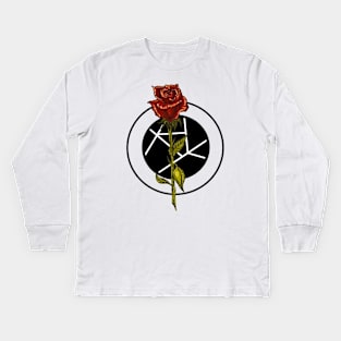 Geometric Rose Kids Long Sleeve T-Shirt